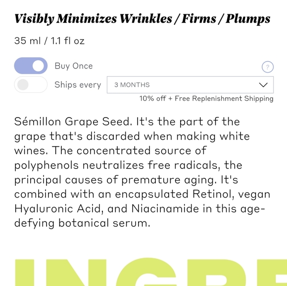 Volition Semillon Overnight Retinol  Serum NIB - Picture 2 of 5